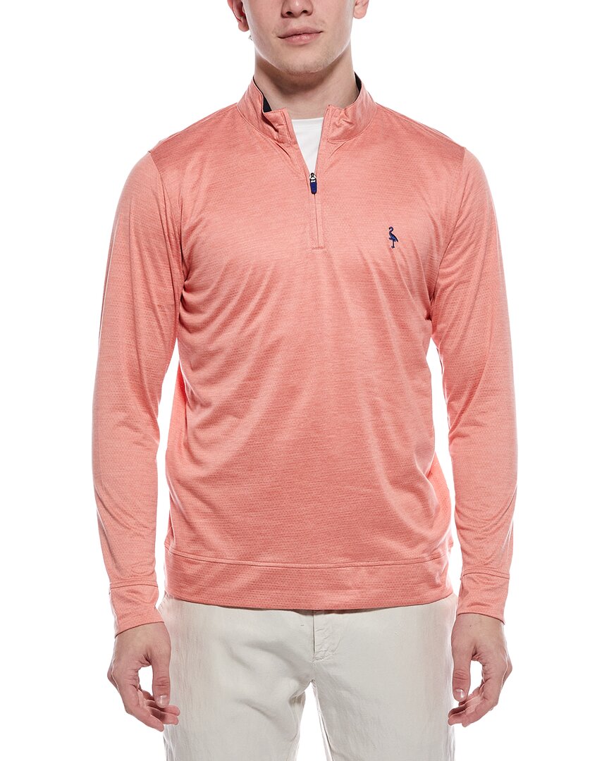 Tailorbyrd Melange Mesh Performance Quarter Zip Pullover In Orange
