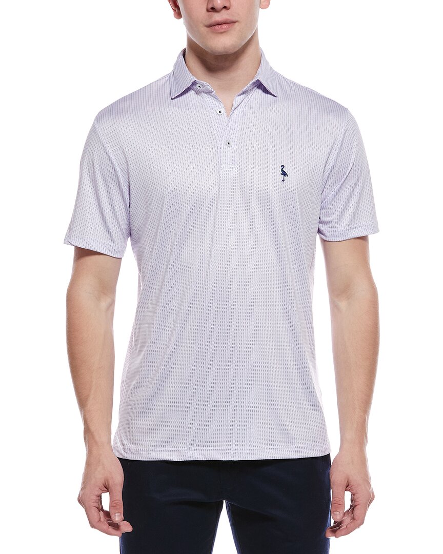 Tailorbyrd Multi Dots Printed Performance Polo Shirt In White