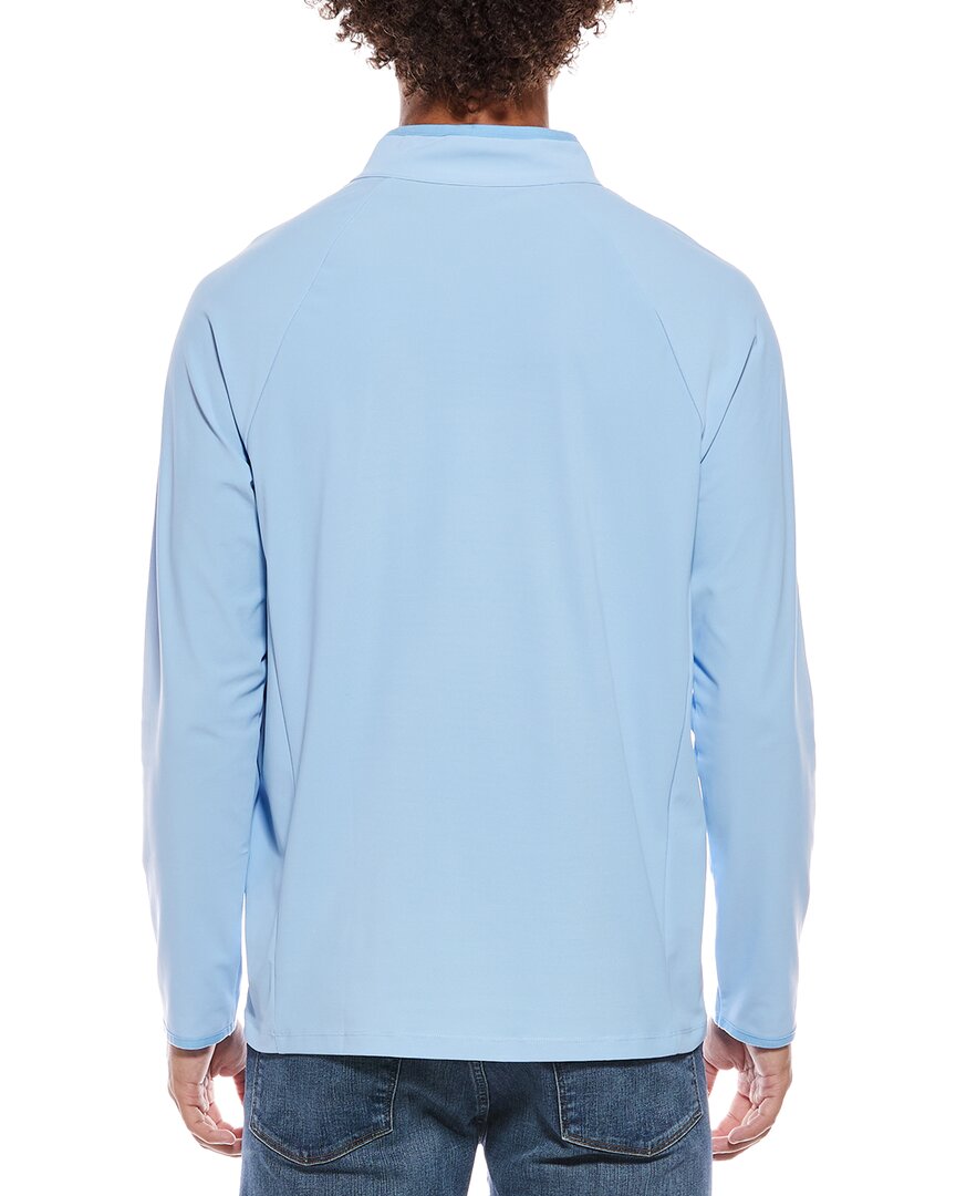 Ben Sherman Pique 1/4-zip Pullover In Blue