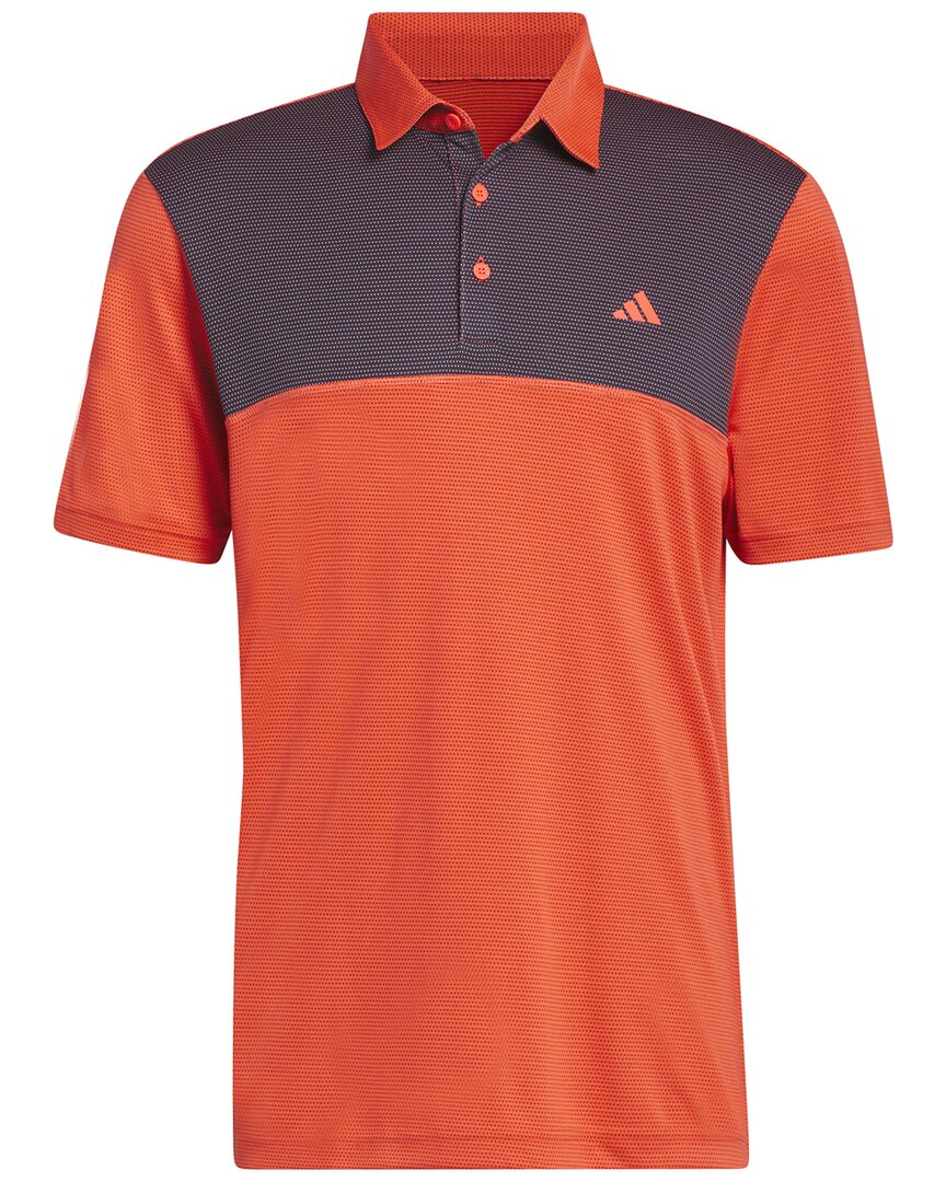 Shop Adidas Golf Core Colorblocked Polo Shirt In Red