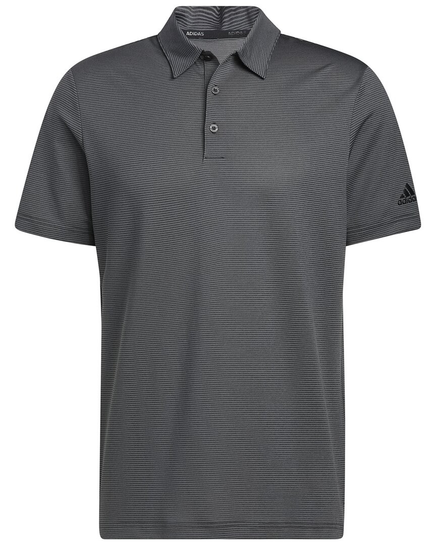 Adidas Golf Ottoman Stripe Polo Shirt In Black