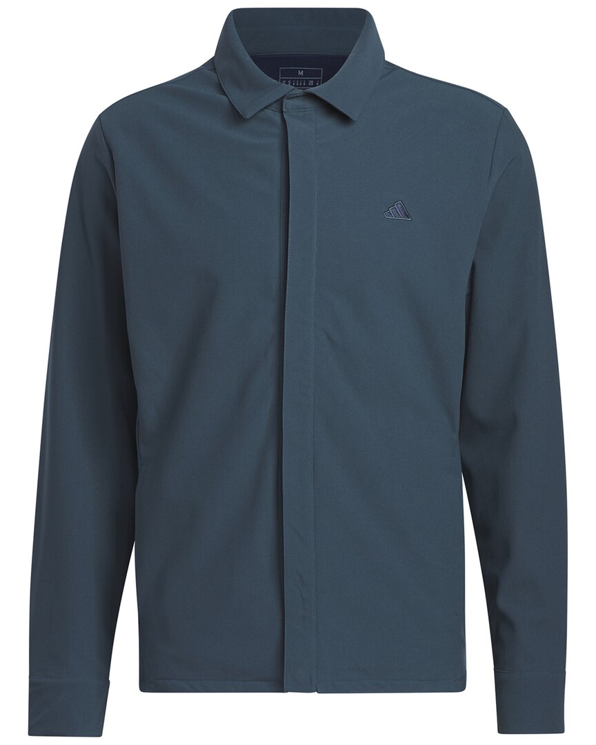 Shop Adidas Golf Go-to Shirt Jacket In Blue