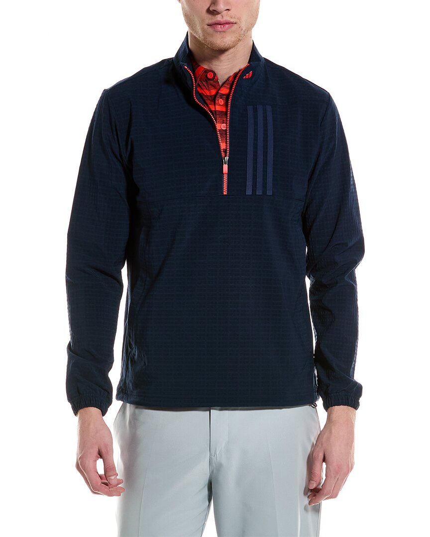 Shop Adidas Golf Ultimate365 Wind.rdy 1/2-zip Pullover In Blue