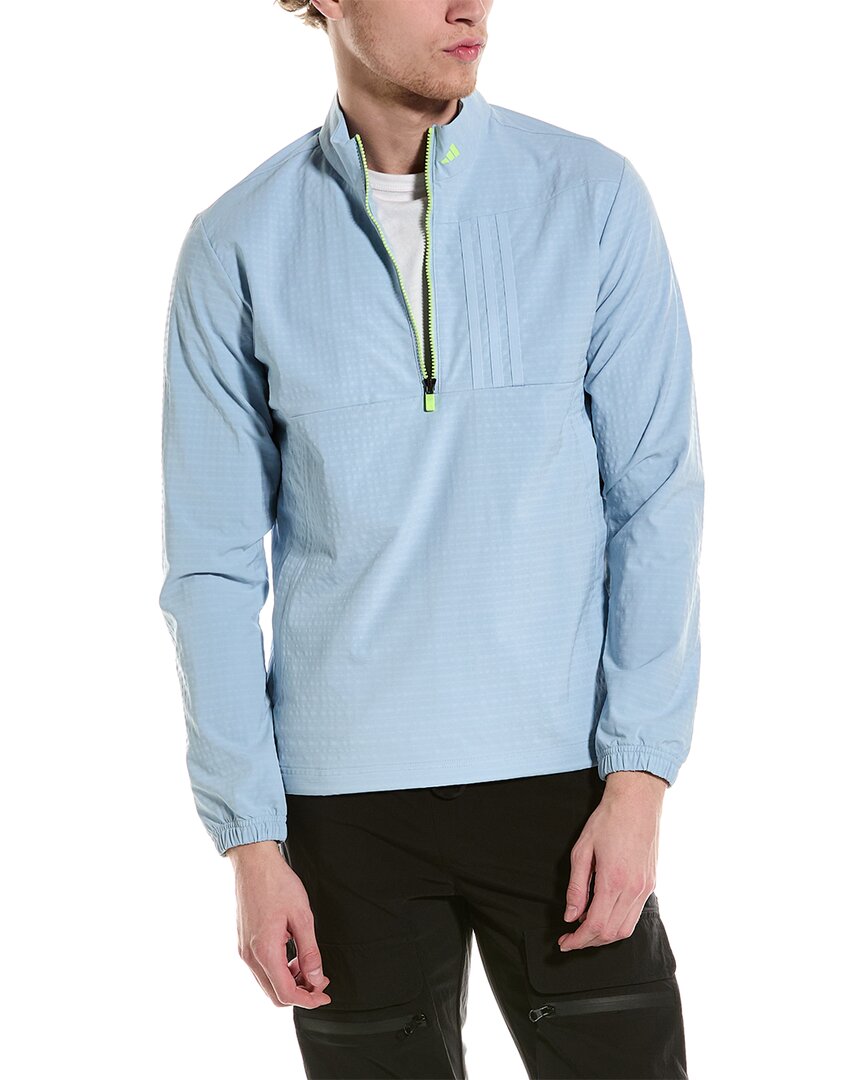 Shop Adidas Golf Ultimate365 Wind.rdy 1/2-zip Pullover In Blue