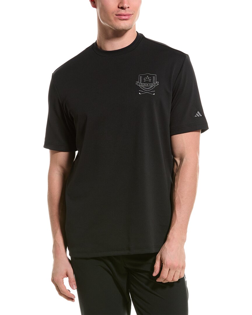 Adidas Golf Go-to Mock T-shirt In Black