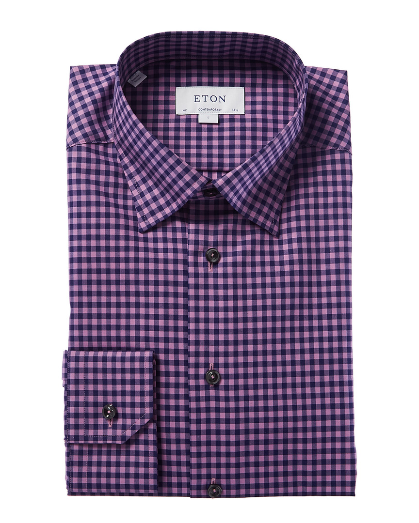 Eton Contemporary Fit Dress Shirt Men's Purple 38 | eBay