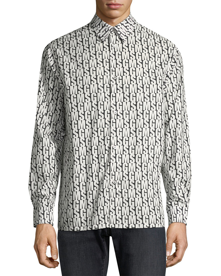 Image of MSGM Logo Print Sport Shirt