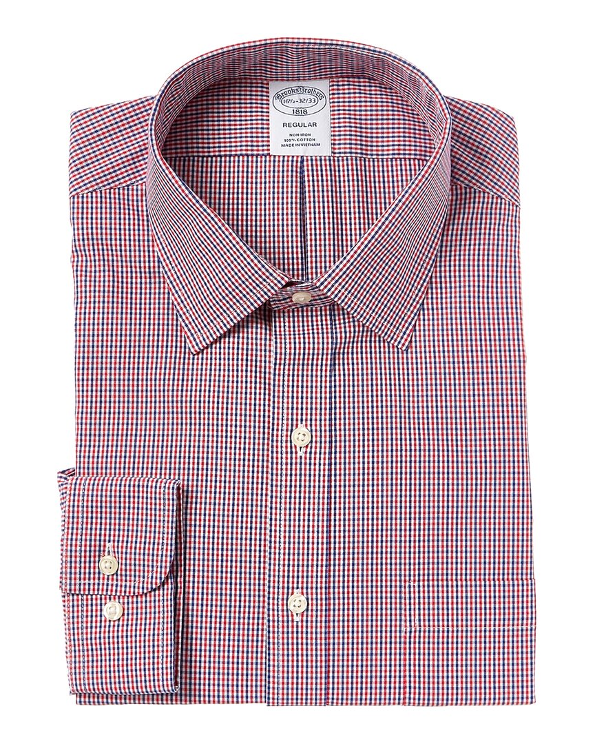 Shop Brooks Brothers Regular Fit Dress Shirt In Red
