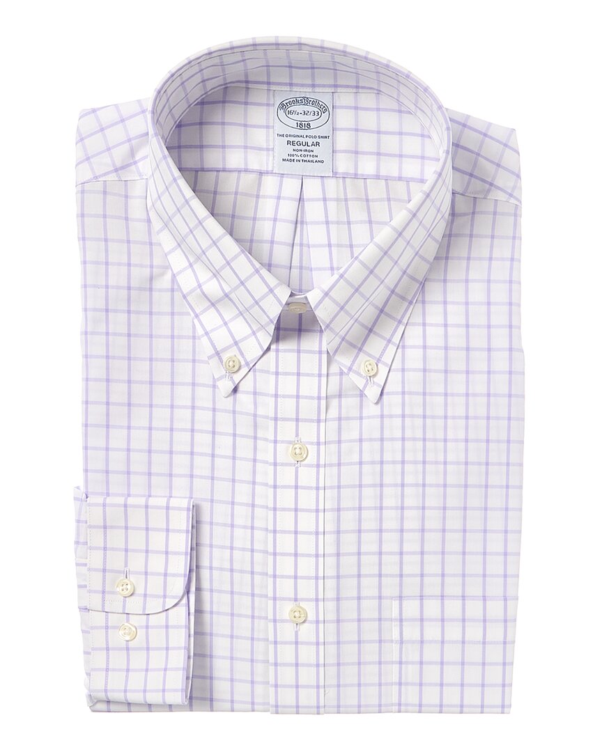 Shop Brooks Brothers Regular Fit Dress Shirt In Purple