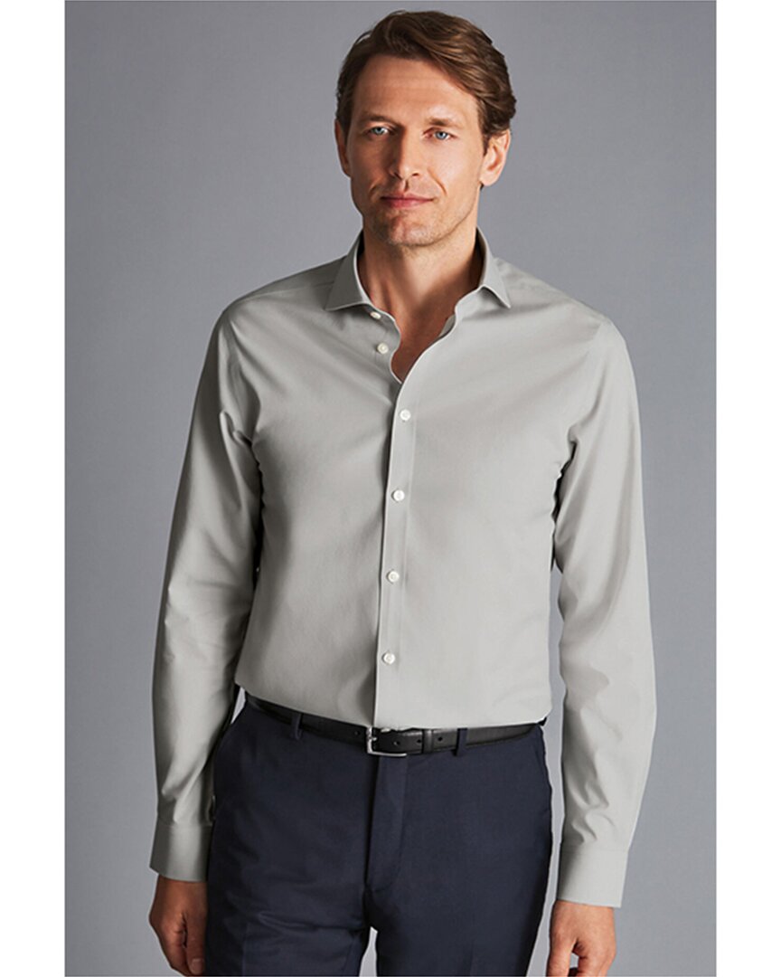 Shop Charles Tyrwhitt Non-iron Poplin Cutaway Slim Fit Shirt