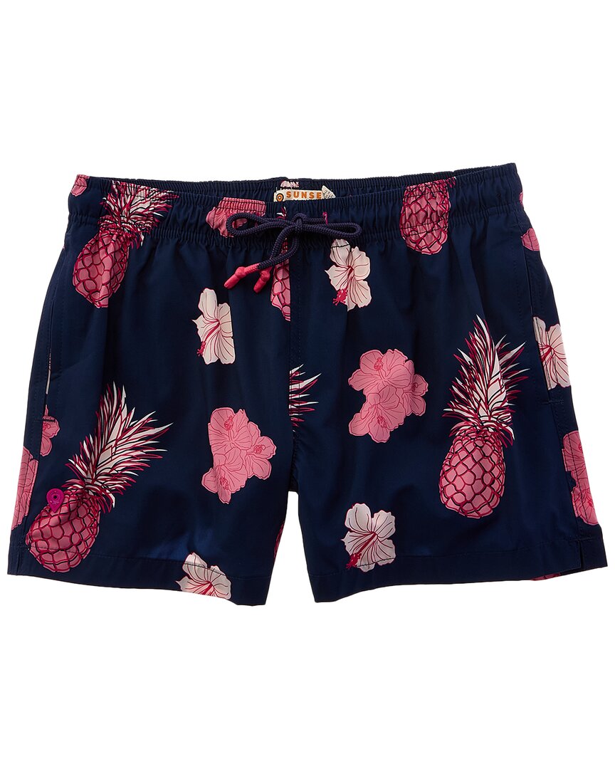Sunset And Vine Microfiber Woven Printed Swim Trunk