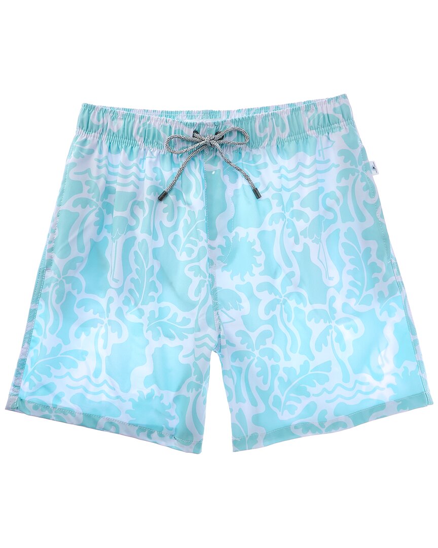 Vintage Summer 4-way Stretch Volley Swim Trunk In Blue