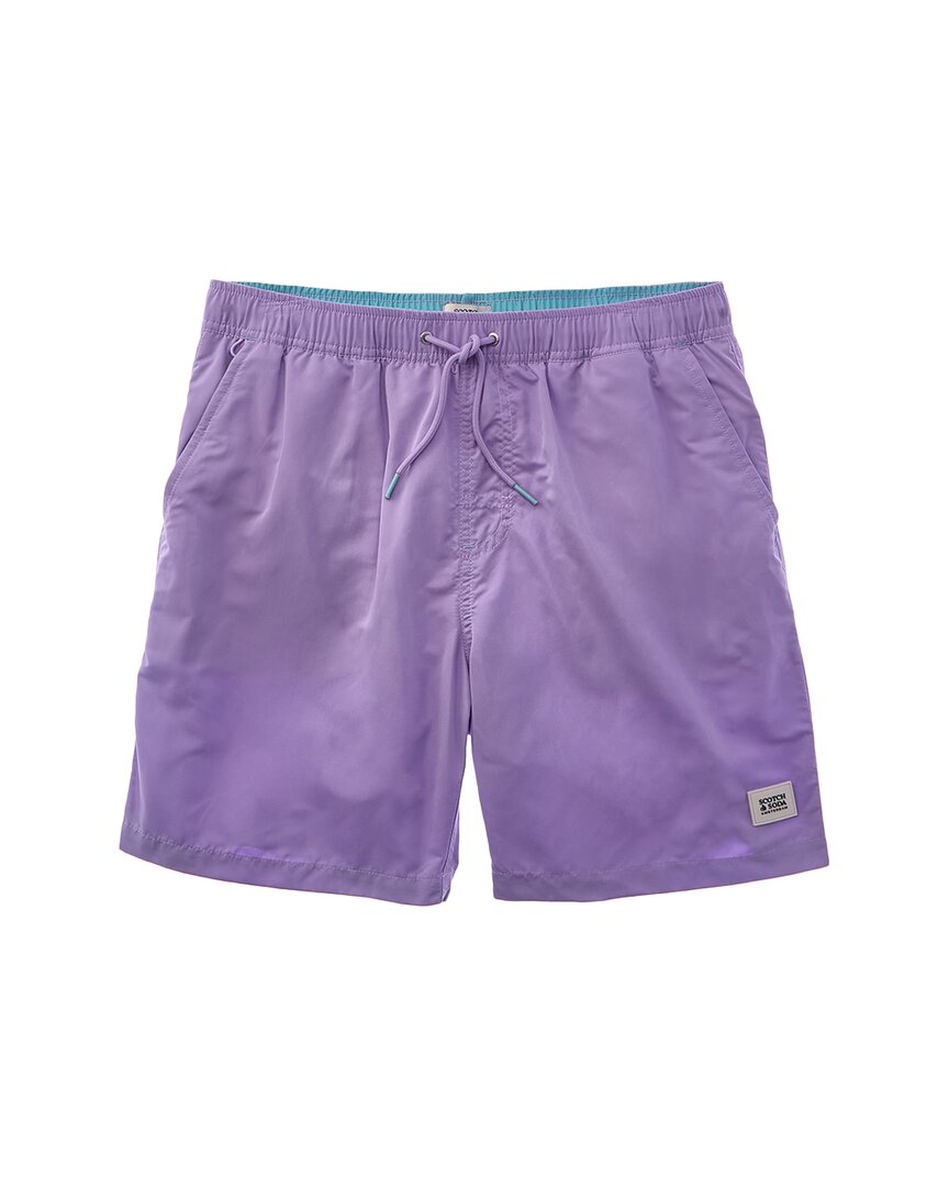 Scotch & Soda Mid-length Swim Short In Purple