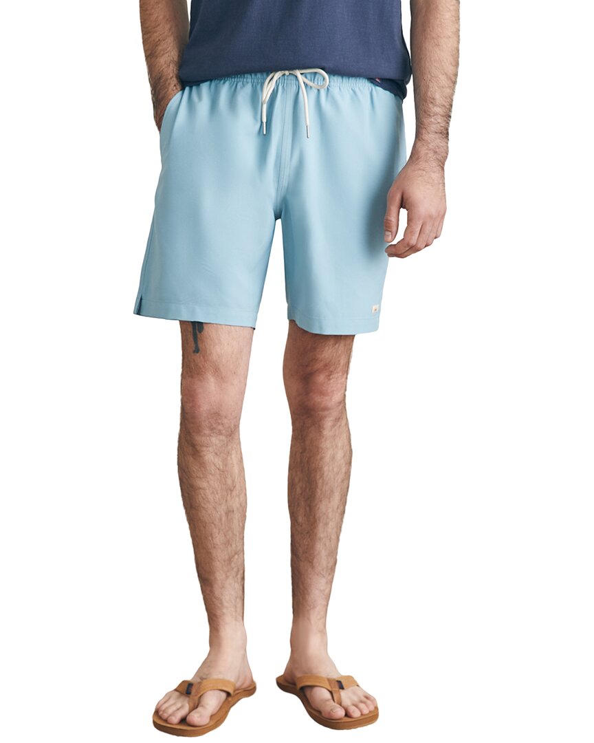 Faherty Sunwashed Swim Trunks In Blue