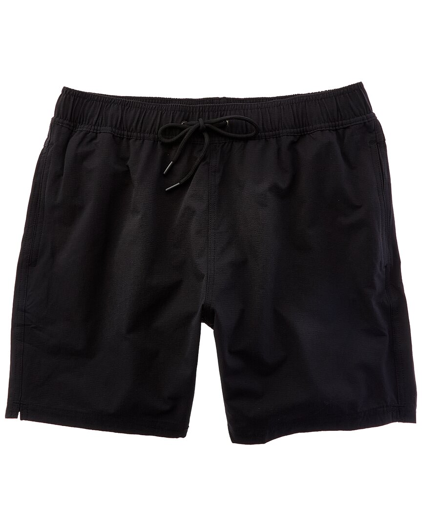 Beach Bros Textured Stretch Swim Trunk In Black