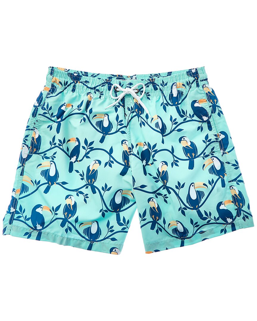 Trunks Surf & Swim Co. Sano Printed Swim Short In Blue