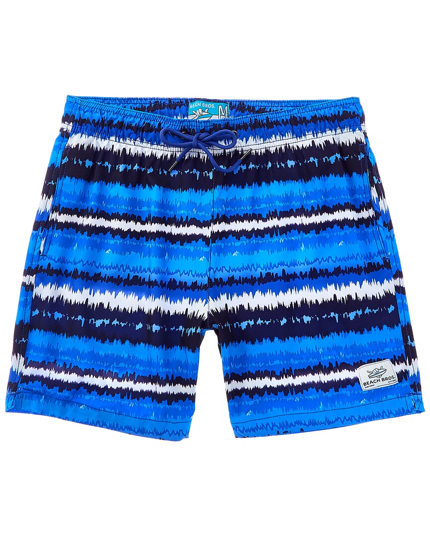 Shop Beach Bros Acid Stripes Swim Short In Blue