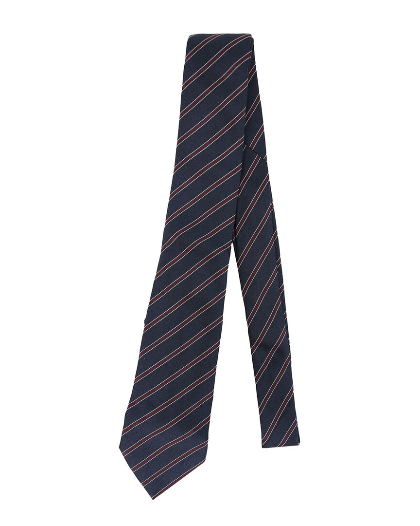 Dior Striped Neck Tie (authentic Pre-loved) In Blue