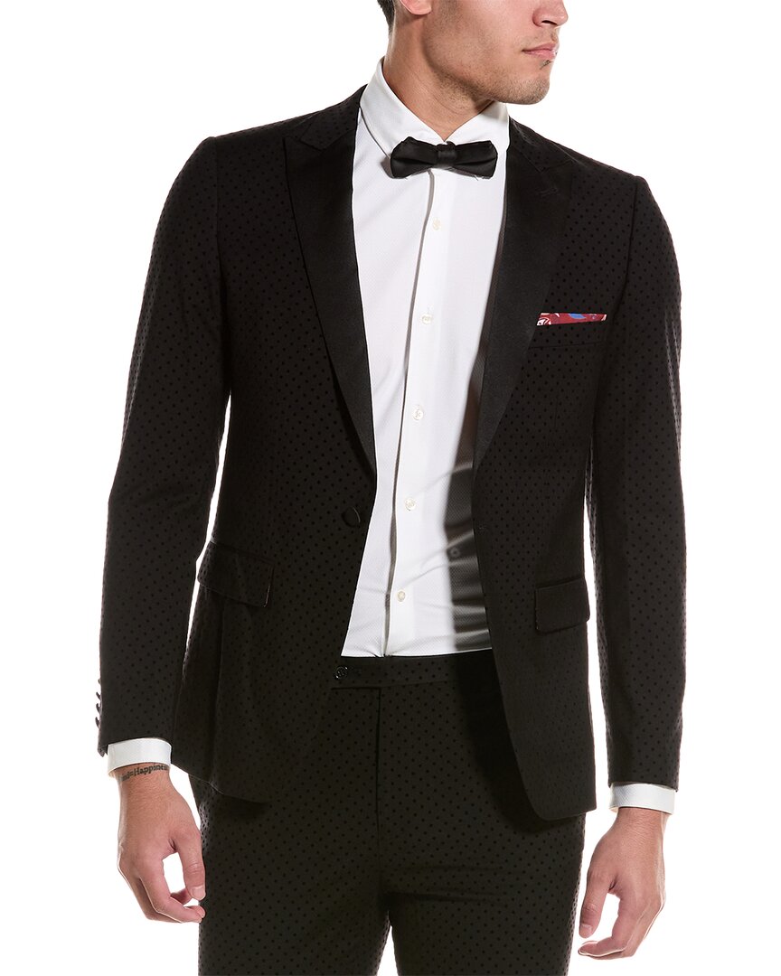 Paisley & Gray Osborne Slim Fit Velvet Jacket In Black