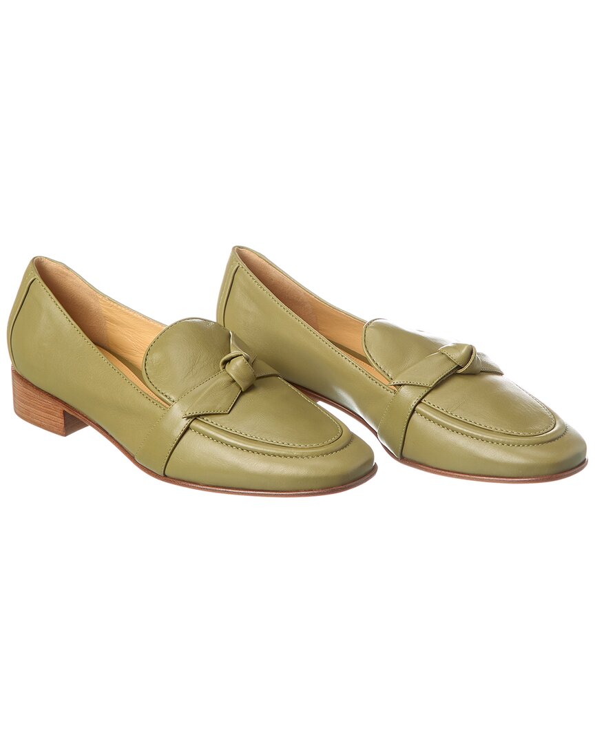 Alexandre Birman Clarita Leather Loafer (authentic ) In Green