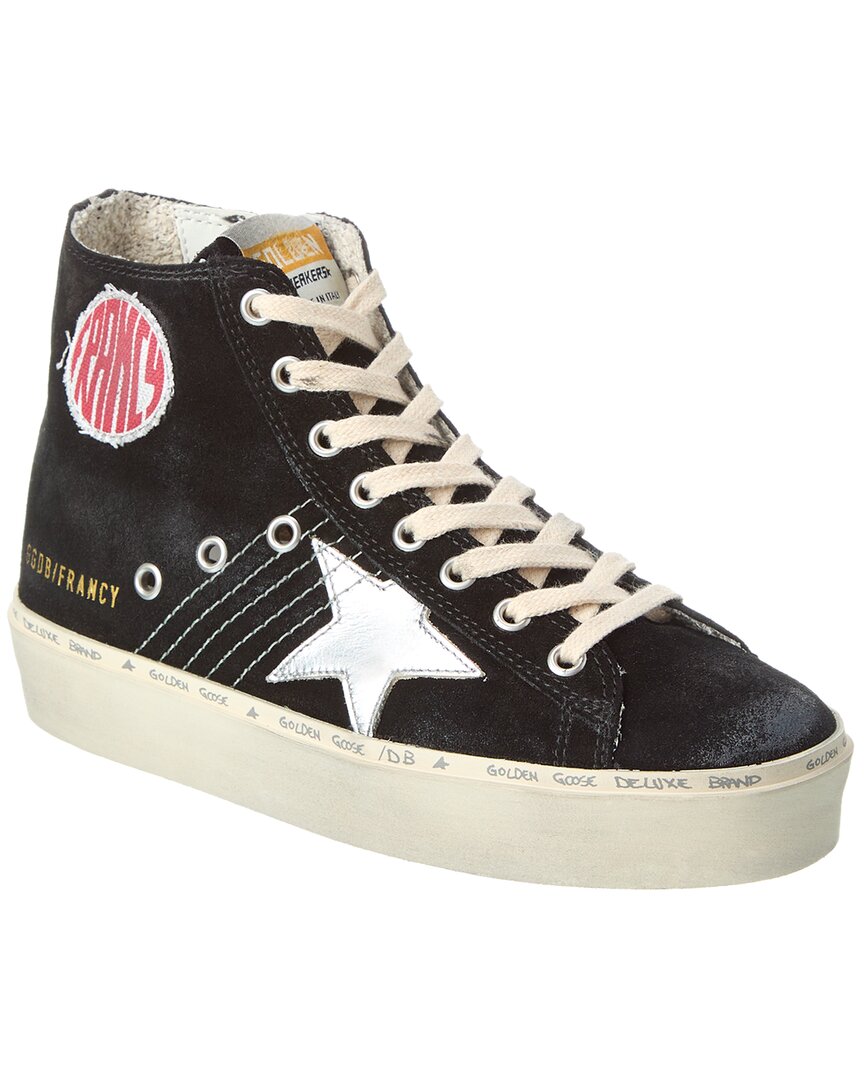 Golden Goose Hi Francy Suede Platform Sneakers In Black