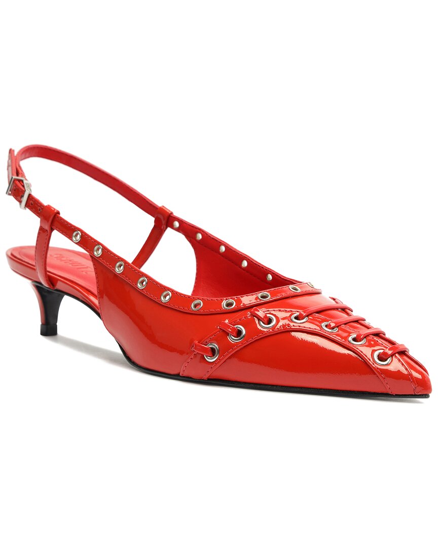 Schutz Ruth Mid Leather Pump In Red