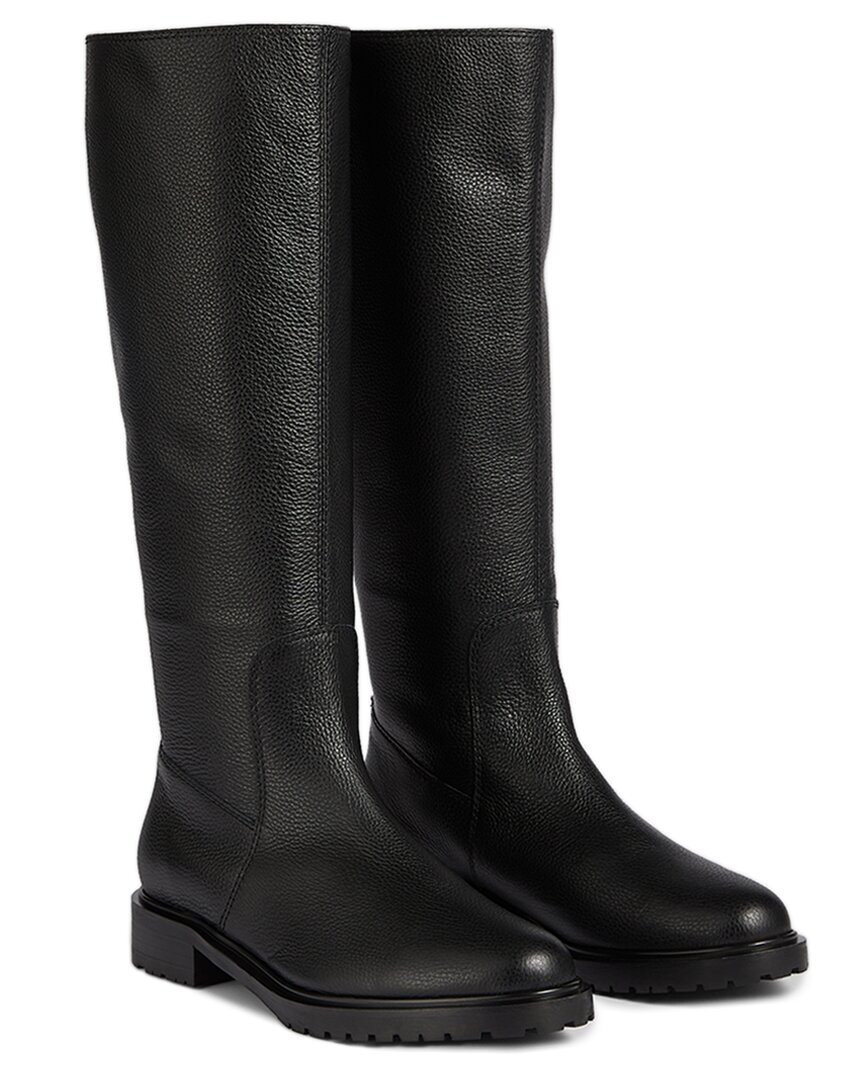 Lk Bennett Coco Black Grainy Leather Knee Boot