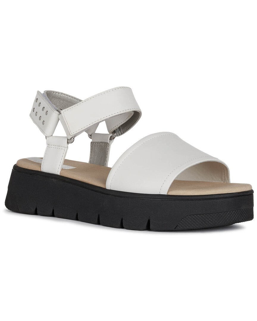 Geox D Dandra 40 Leather Sandal In White | ModeSens