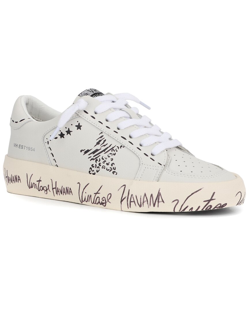 Vintage Havana Sketch Leather Sneaker In White
