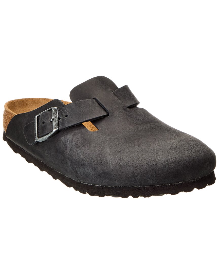 Birkenstock Boston 0059461 Clogs Women's 6 Black Leather Slip On Shoes Zpo3267