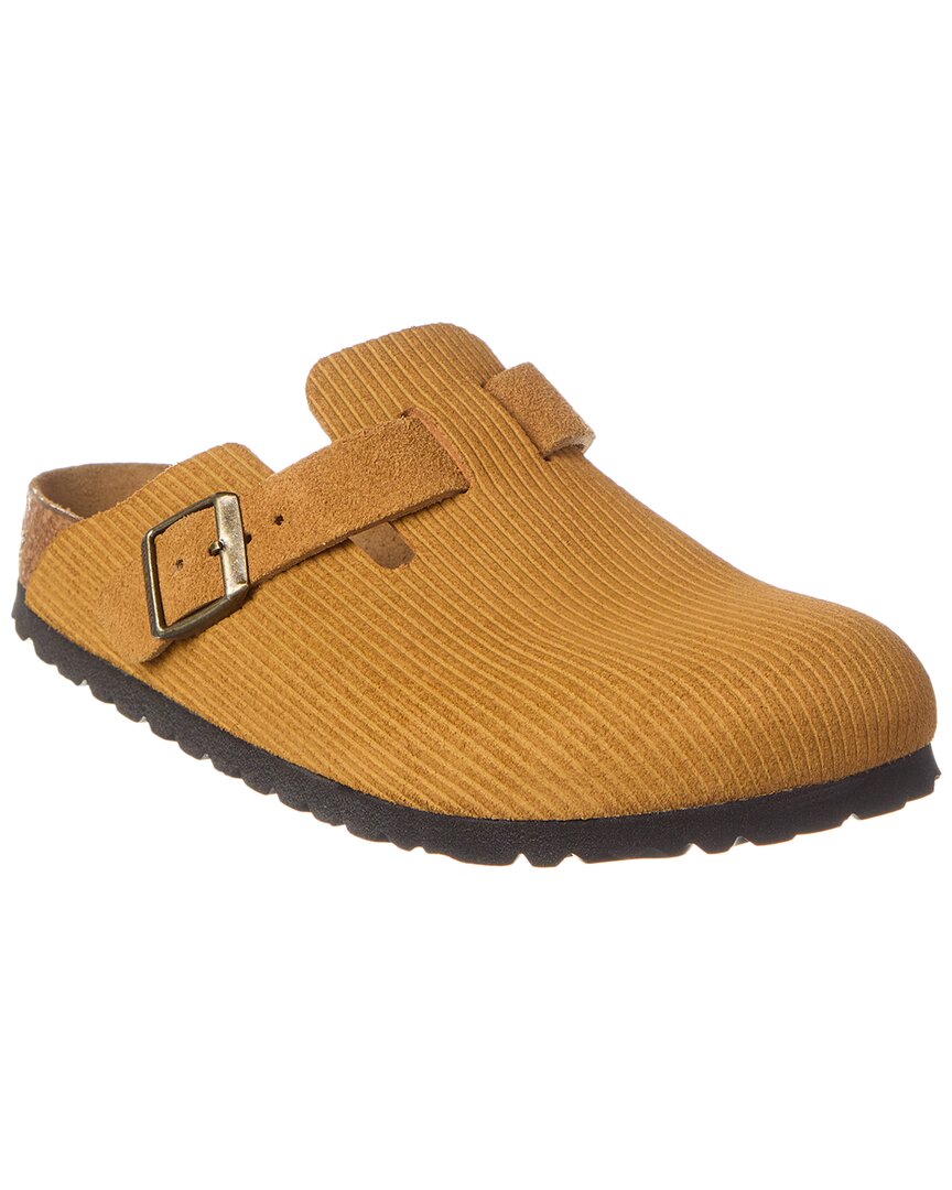 Birkenstock Beige Narrow Boston Soft Footbed Slip-on Loafers In Brown