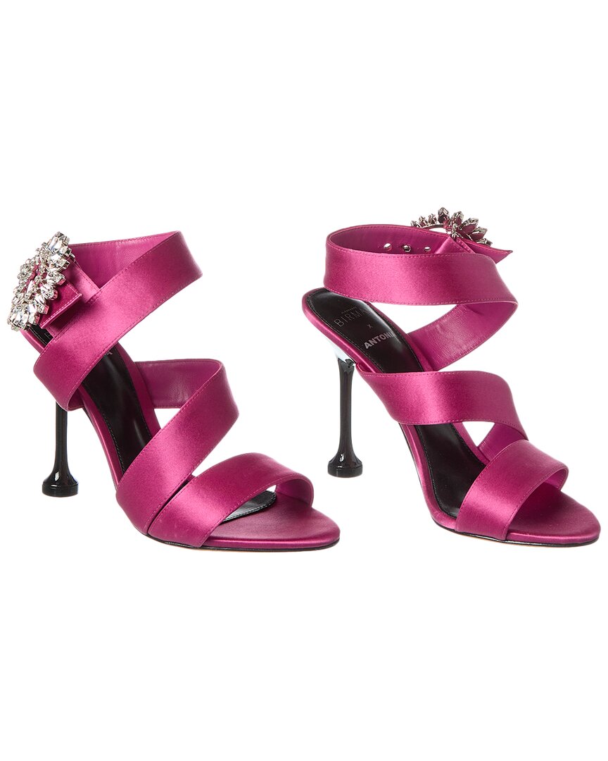Alexandre Birman Antonia Crystals Satin Sandal