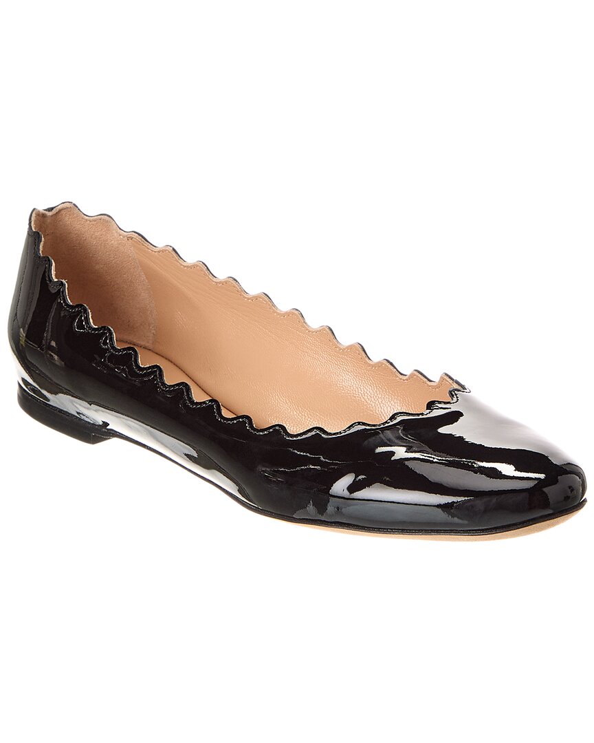 Shop Chloé Lauren Scalloped Patent Ballet Flat (authentic Pre-loved)