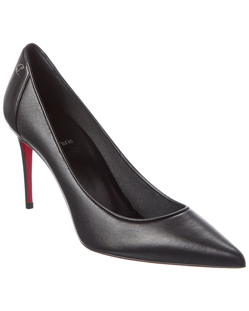 Christian Louboutin Kate Specchio Red Sole Leather Pumps In Black