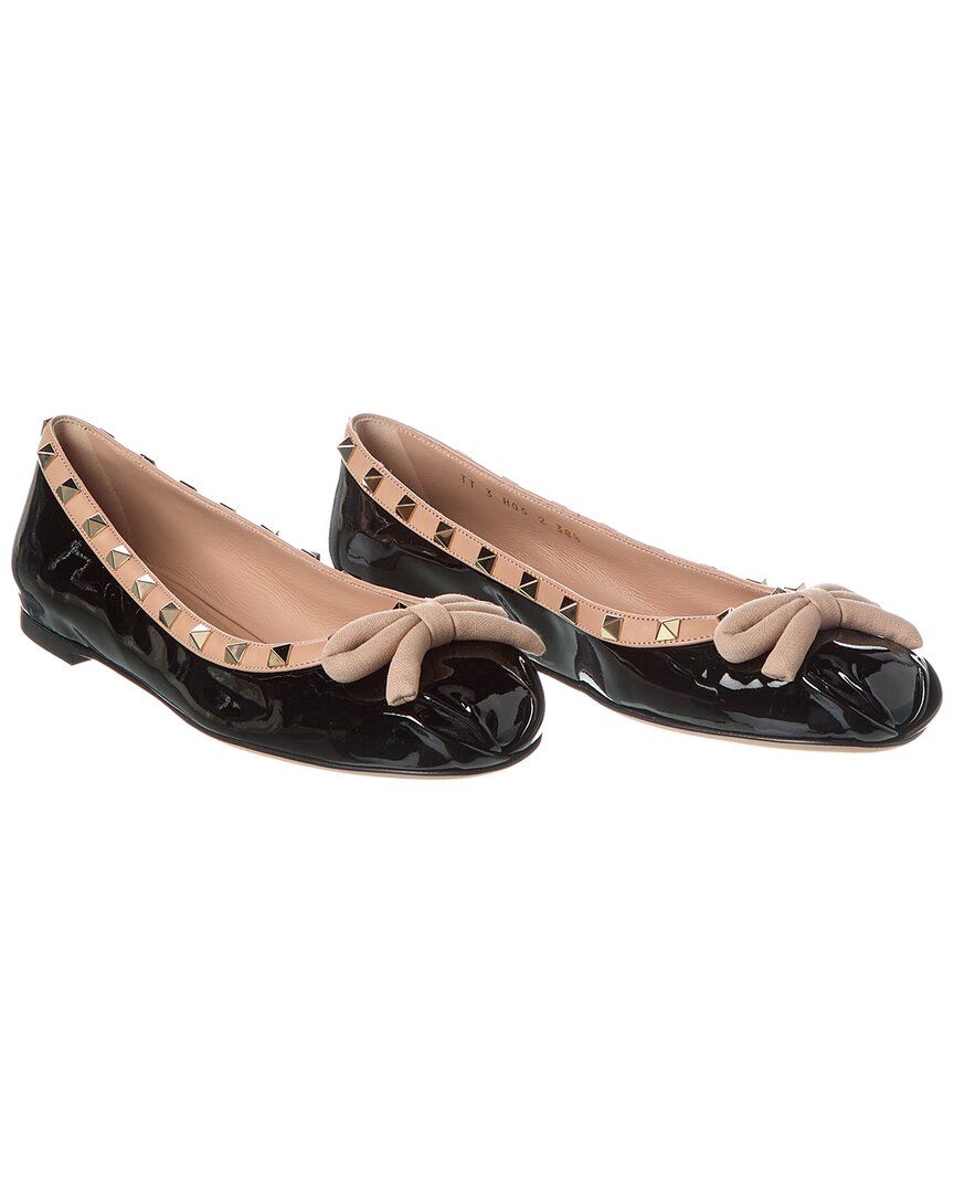 VALENTINO GARAVANI VALENTINO ROCKSTUD PATENT BALLERINA FLAT (AUTHENTIC PRE-OWNED) 