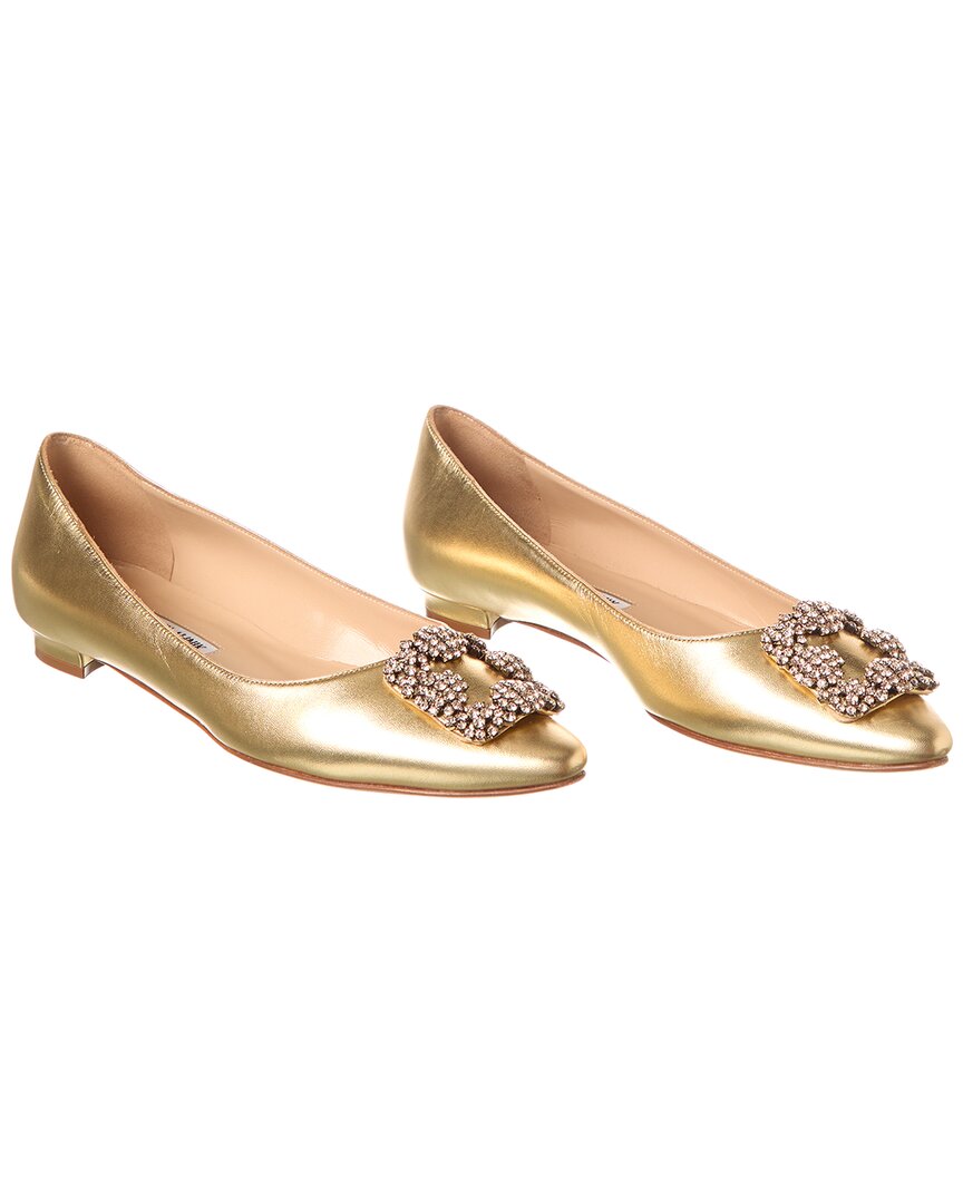Manolo Blahnik Hangisi Leather Flat
