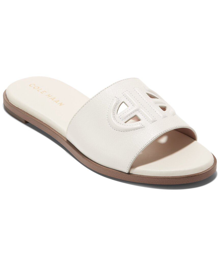 COLE HAAN FLYNN LOGO LEATHER SANDALS