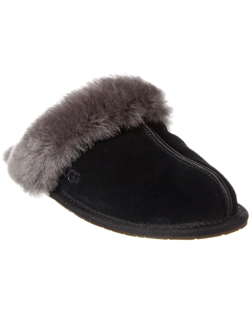 Ugg Scuffette Ii Black Suede Slippers In Black