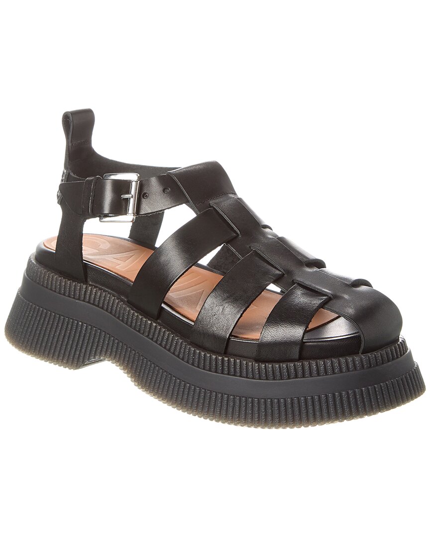 Женские сандалии из сетчатой кожи Ganni Creepers