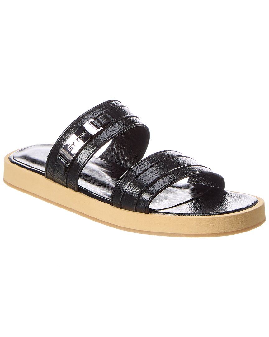 Shop By Far Easy Leather Sandal In Black
