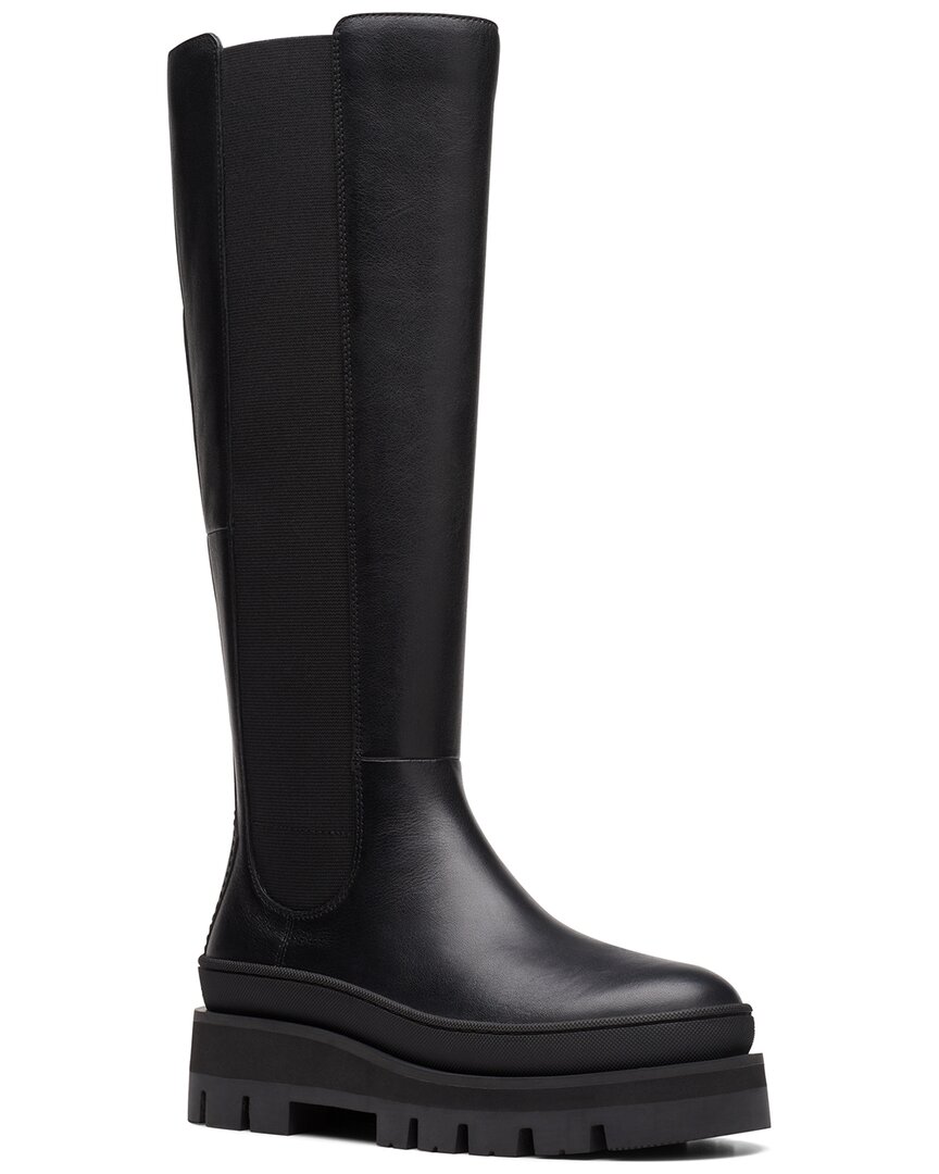 Clarks Orianna 2 Hi Chunky Leather Boots In Black