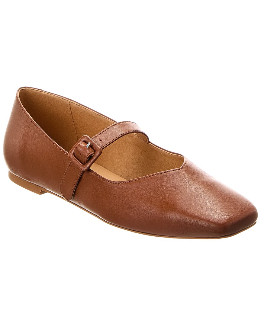 M By Bruno Magli Elissa Leather Flat In Brown