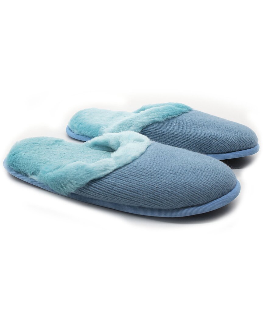 Portolano Wool-blend Slipper In Turquoise