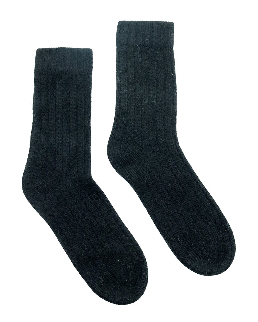 Portolano Ladies Ribbed Socks In Black