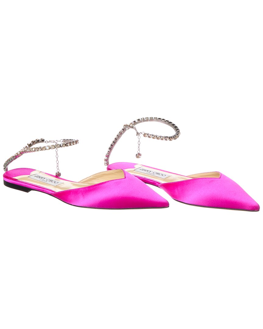 JIMMY CHOO JIMMY CHOO SAEDA SATIN FLAT (AUTHENTIC PRE-OWNED)
