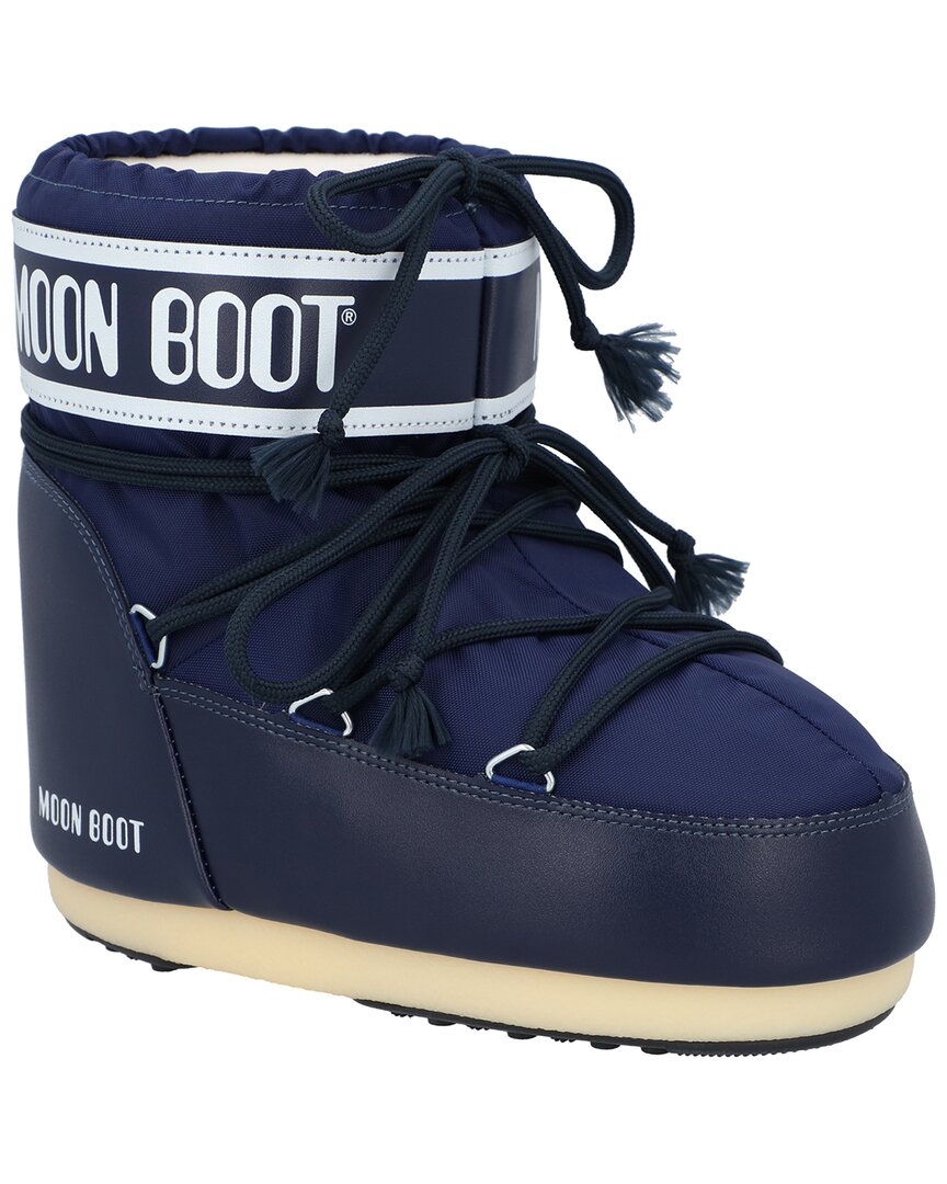 Moon Boot Womens F003 Blue Icon Low Waterproof Lace-up Nylon Snow Boots Eur 39-41/6-8 Uk