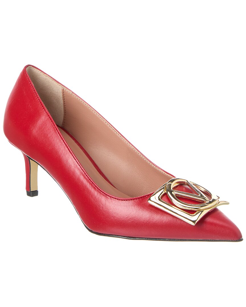 Valentino By Mario Valentino Aura Leather Pump In Red