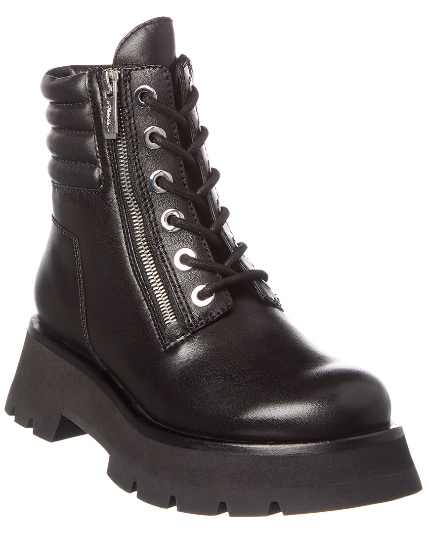 3.1 Phillip Lim Kate Lug Sole Double Zip Leather Boot In Black