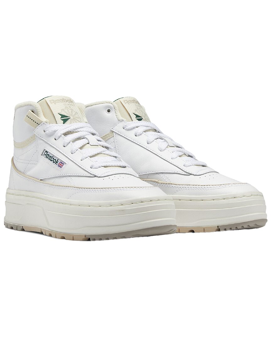 Reebok Club C 85 Extra Sneakers In Chalk With Green Detail-white