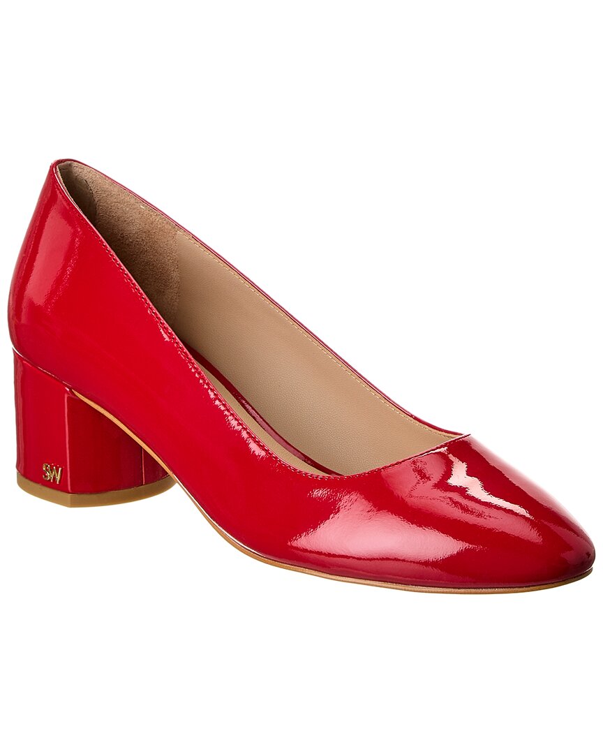 Stuart Weitzman Bridget 50 Block Patent Pump In Red